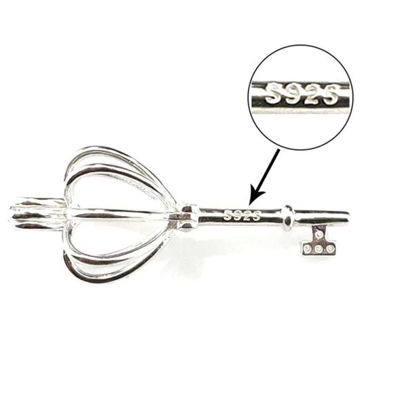 Sterling Silver Crown Skeleton Key Locket Necklace - NEW - Picture 5 of 5